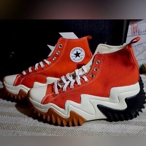 Converse Ribbed Sole Sneakers in Orange and Black